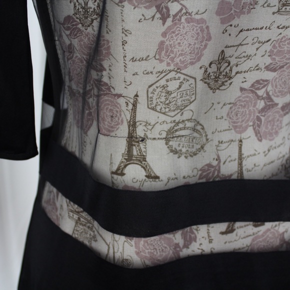 SOLD. All Saints Robyn Devore Top Black Sheer Stripe 6 - Picture 5 of 8